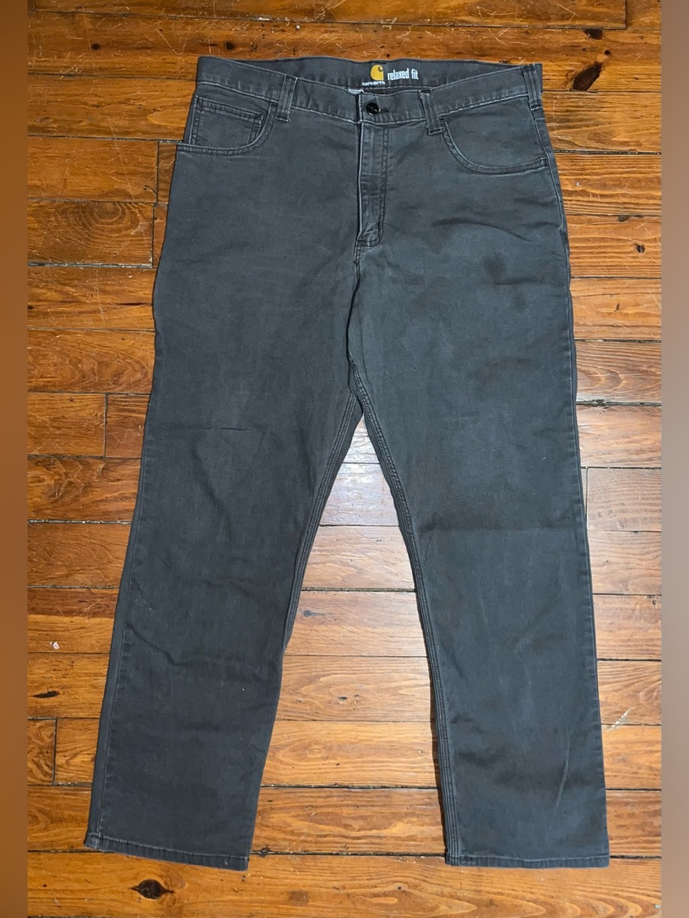 Carhartt Men’s Relaxed Fit Work Pants Gray Cotton Canvas 35x30
